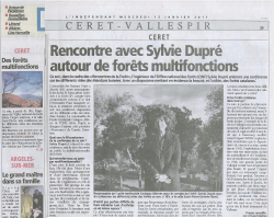 Article de l'indépendant janvier 2011 sur Initiation forêt