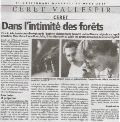 Article de l'independant de mars 2011, rencontres de la forêt